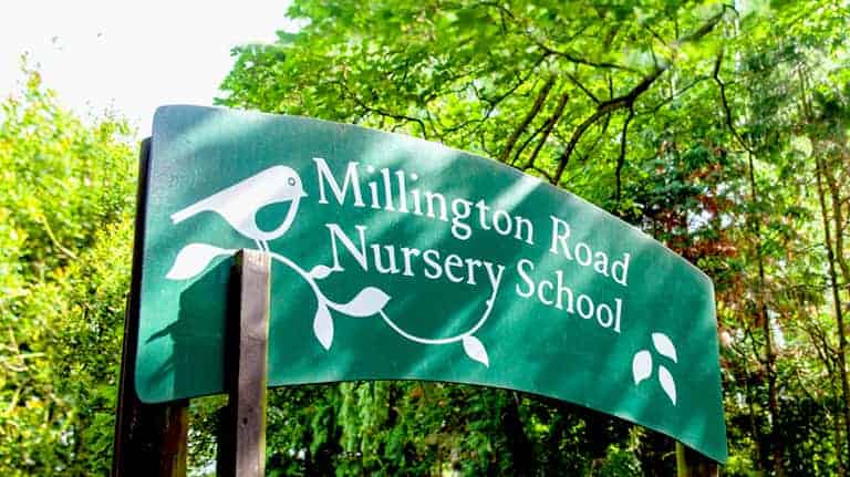 Millington Road Nursery School sign